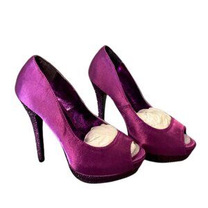 BORDELLO STILETTO PURPLE WITH RHINESTONE HEEL